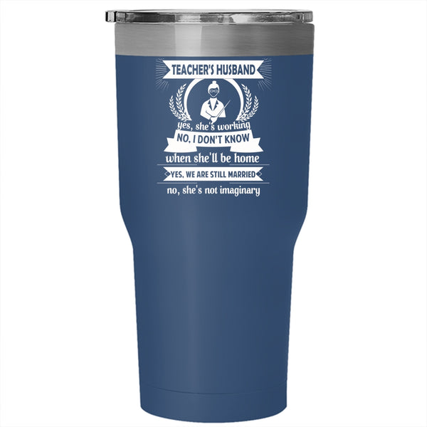 Teacher's Husband Tumbler, Cool Just Married Cup