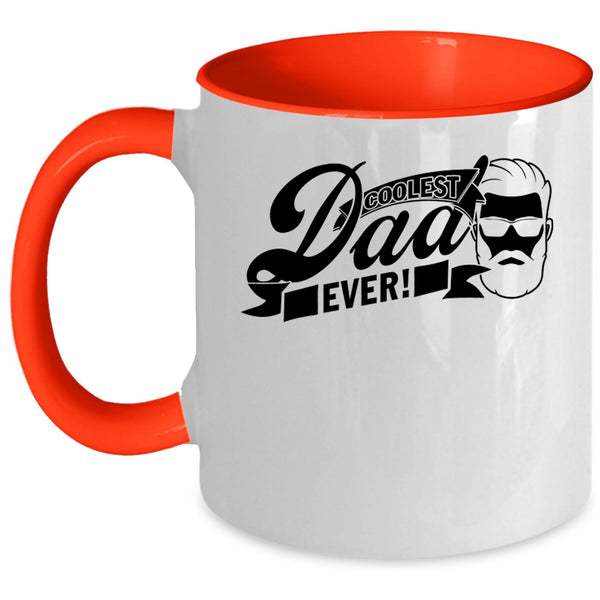 Funny Gift For Dad Coffee Mug, Coolest Dad Ever Accent Mug