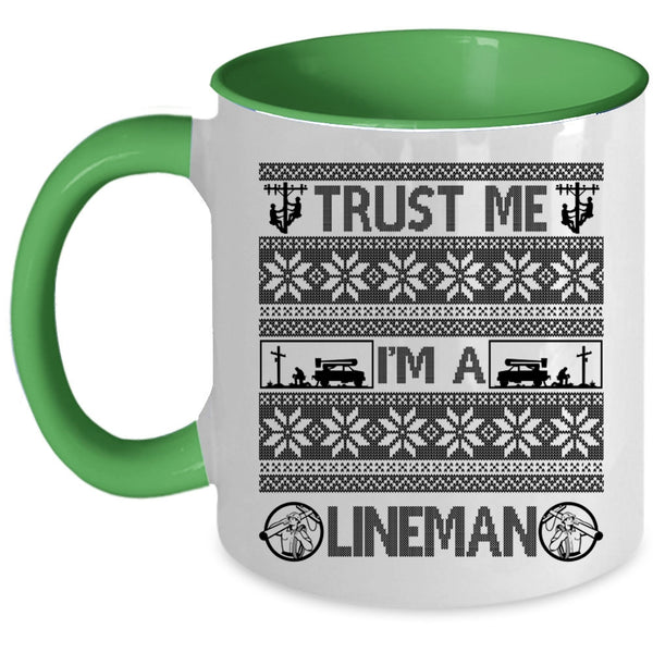 Funny Christmas Coffee Mug, I'm A Lineman Accent Mug