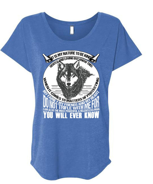 My Family My Friends And My Heart T Shirt, My Nature T Shirt, Cool Shirt (Ladies' Triblend Dolman Sleeve)