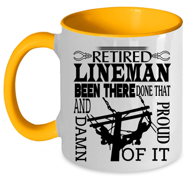 Awesome Retirement Coffee Mug, Retired Lineman Accent Mug