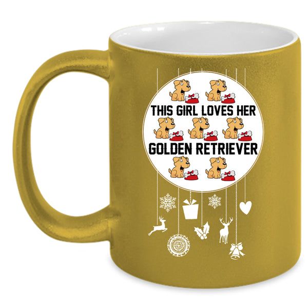 This Girl Loves Her Golden Retriever Coffee Mug, Cute Girls Coffee Cup
