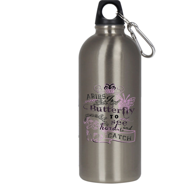 An Aries Is Like A Butterfly 20 oz Stainless Steel Bottle,Gift For Pretty Girls Outdoor Sports Water Bottle