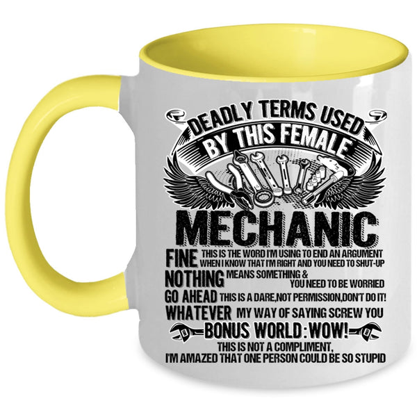 Cute Gift For Female Mechanic Coffee Mug, Female Mechanics Accent Mug