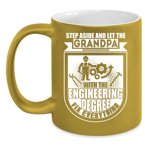 Grandpa With The Engineering Degree Coffee Mug, Grandfather Coffee Cup