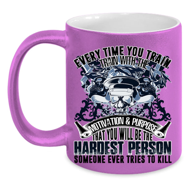Train With The Motivation And Purpose Coffee Mug, Every Time Train Accent Mug