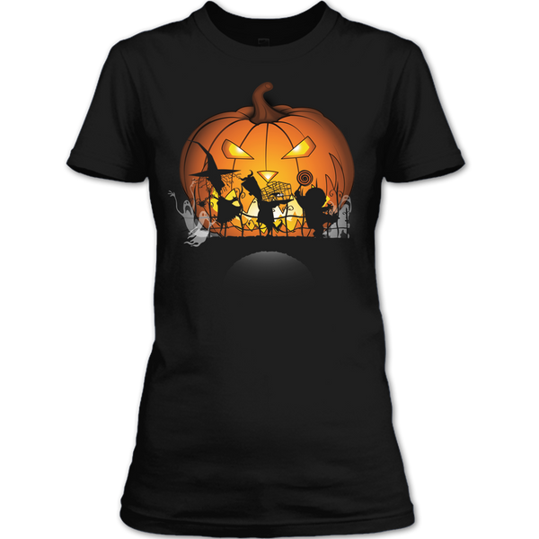 A black t-shirt with the shopify logo