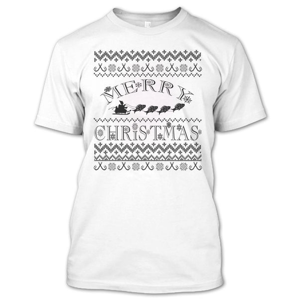 A black t-shirt with the shopify logo