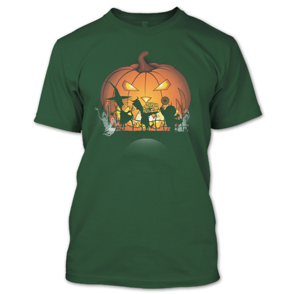 A black t-shirt with the shopify logo