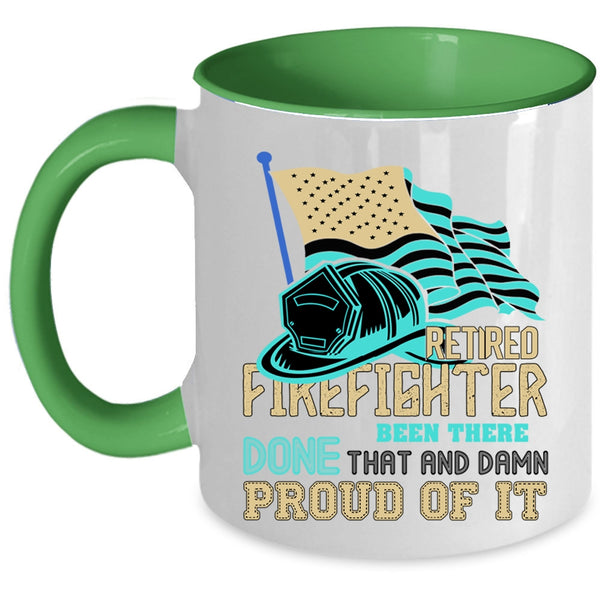 Cool American Flag Coffee Mug, Retired Firefighter Accent Mug