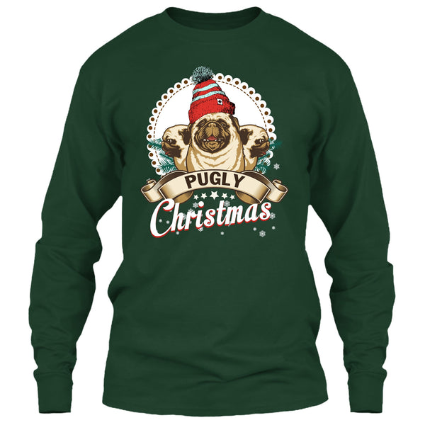 Pugly Christmas T Shirt, Coolest Pug T Shirt