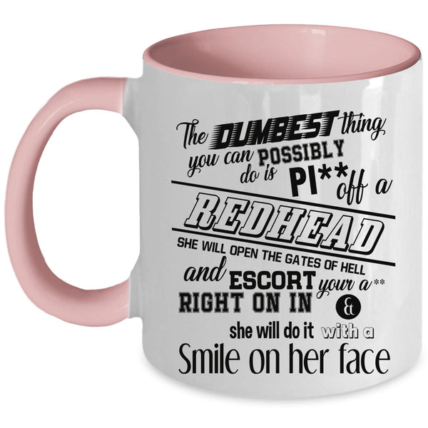 Cool Gift For Hairstylist Coffee Mug, Redhead Accent Mug