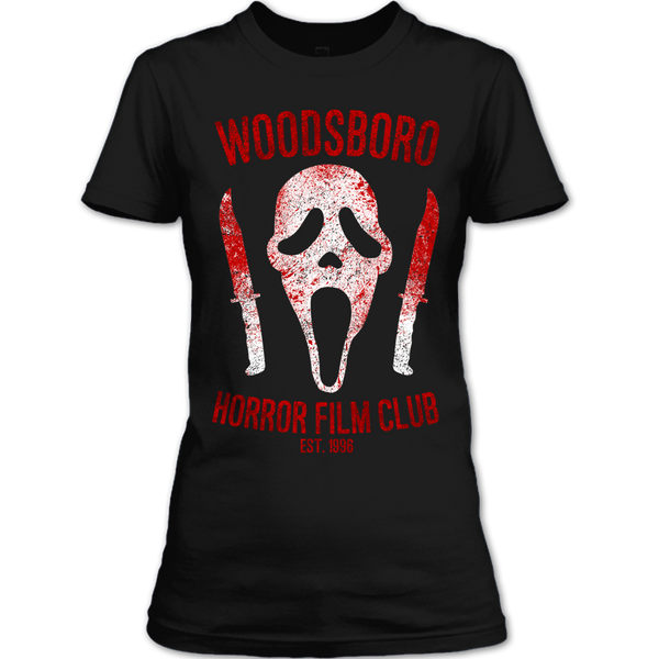 A black t-shirt with the shopify logo