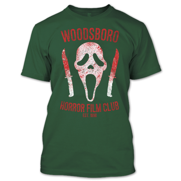 A black t-shirt with the shopify logo