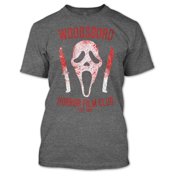 A black t-shirt with the shopify logo