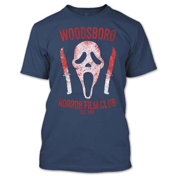 A black t-shirt with the shopify logo