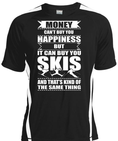 A black t-shirt with the shopify logo