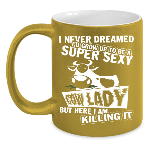I'd Grow Up To Be A Cow Lady Coffee Mug, Cool Cow Lady Coffee Cup