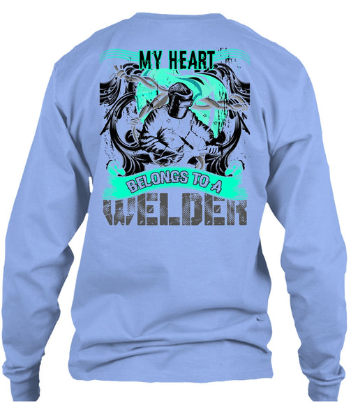 My Heart Belongs To A Welder T Shirt, I Love Welder T Shirt