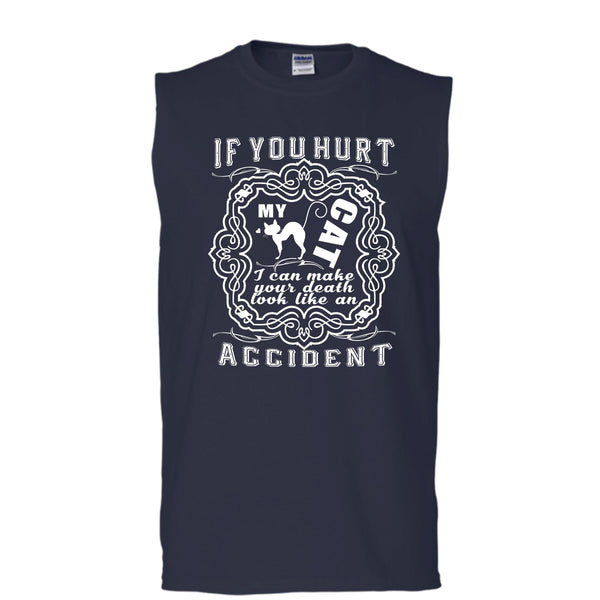 If Your Hurt My Cat T Shirt, I Am A Coolest Cat Lover T Shirt, Cool T Shirt (Men's Cotton Sleeveless)