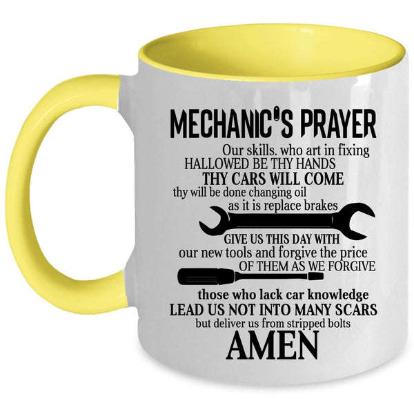 Cool Gift For Mechanics Coffee Mug, Mechanic's Prayer Accent Mug