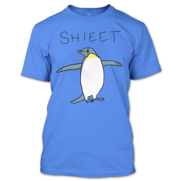 A black t-shirt with the shopify logo