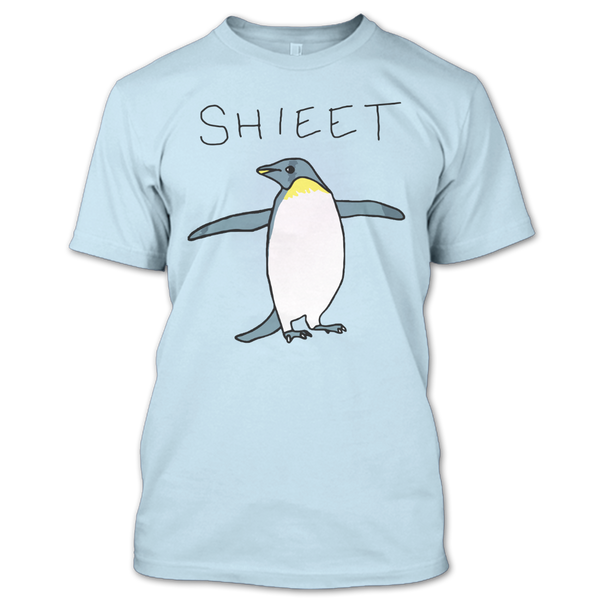 A black t-shirt with the shopify logo