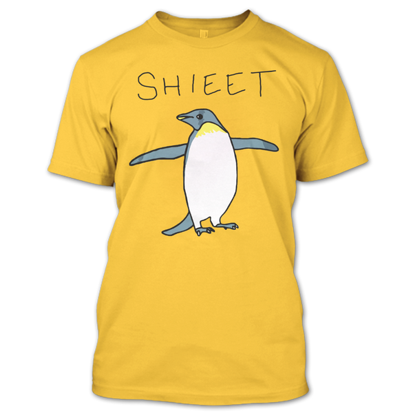 A black t-shirt with the shopify logo