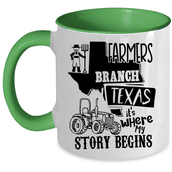Where My Story Begins Coffee Mug, Farmers Branch Texas Accent Mug