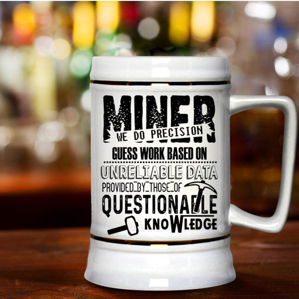 Best Gift For Husband Beer Stein 22oz, Awesome Miner Beer Mug