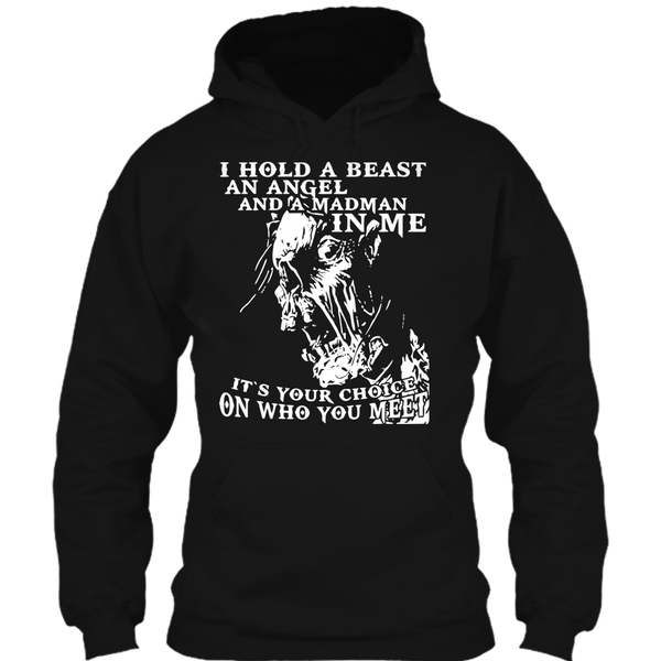 A black t-shirt with the shopify logo