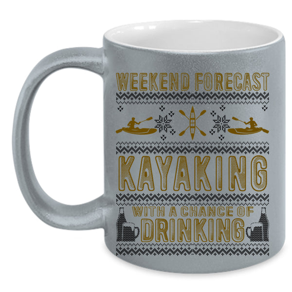 Outdoor Coffee Mug, Weekend Forecast Kayaking Accent Mug