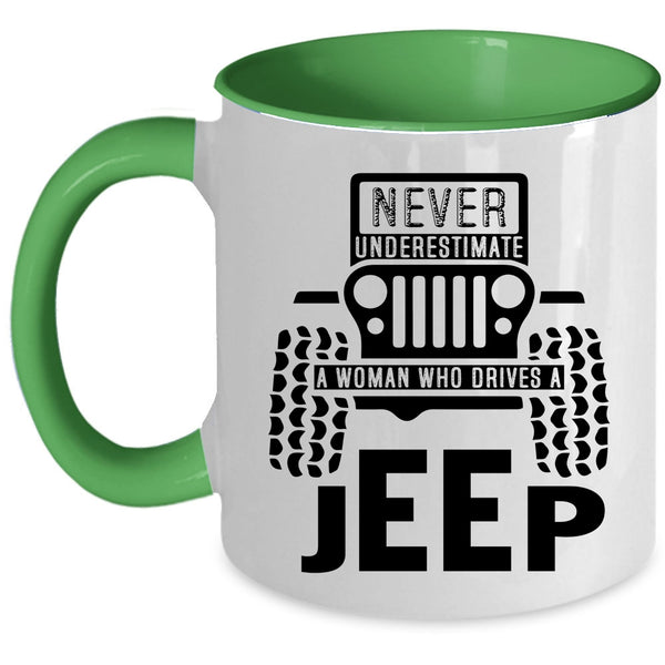 Cool Lady Coffee Mug, A Woman Drives A Jeep Accent Mug