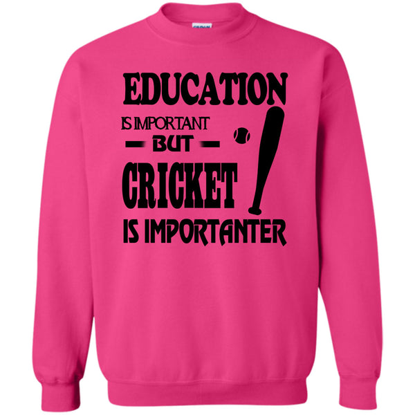 I Love Playing Baseball T Shirt, Education Is Important Sweatshirt
