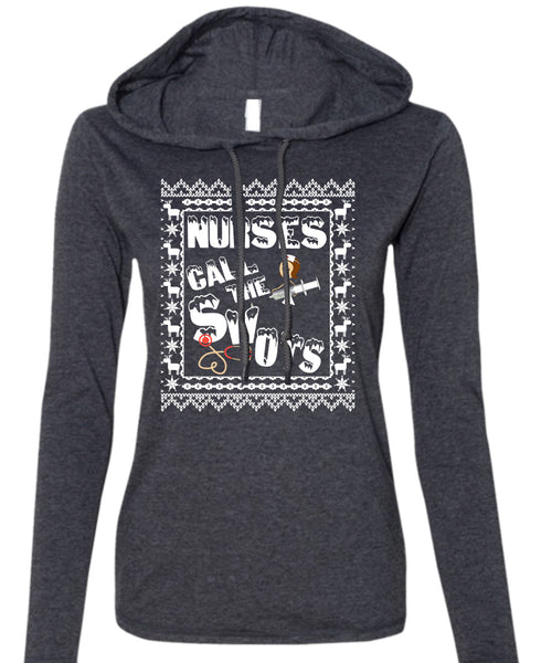 Nurses Call The Shots T Shirt, This Girl Loves Christmas T Shirt (Anvil Ladies Ringspun Hooded)