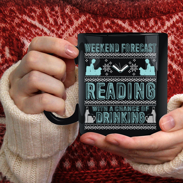 Weekend Forecast Reading Coffee Mug, Cute Book Reader Coffee Cup