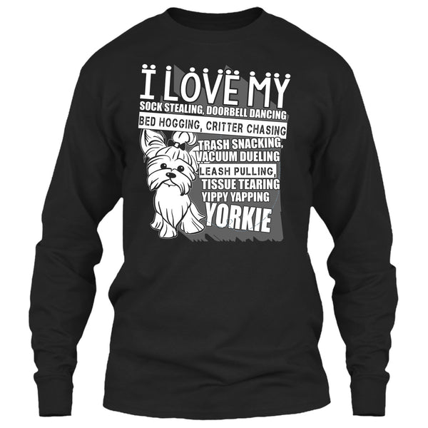 I Love My Sock Stealing T Shirt, Coolest Yorkie T Shirt