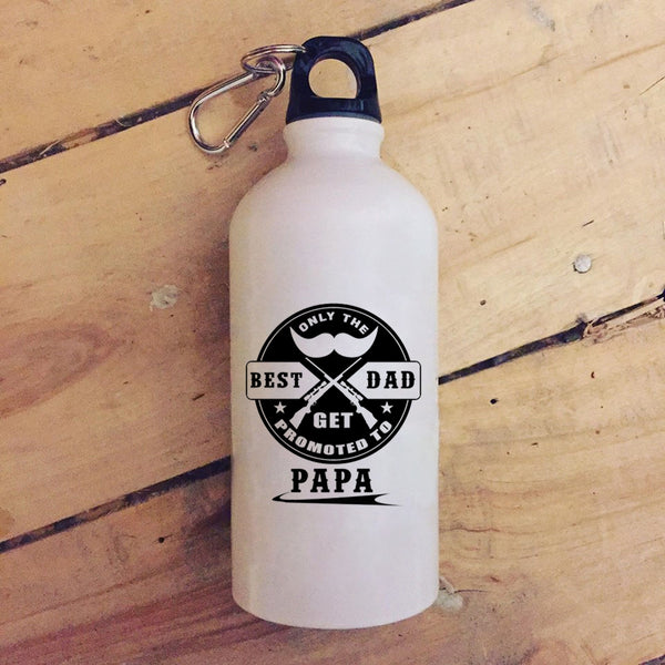 Only The Best Dad Get Promoted To Papa 20 oz Stainless Steel Bottle,Coolest Papa Outdoor Sports Water Bottle