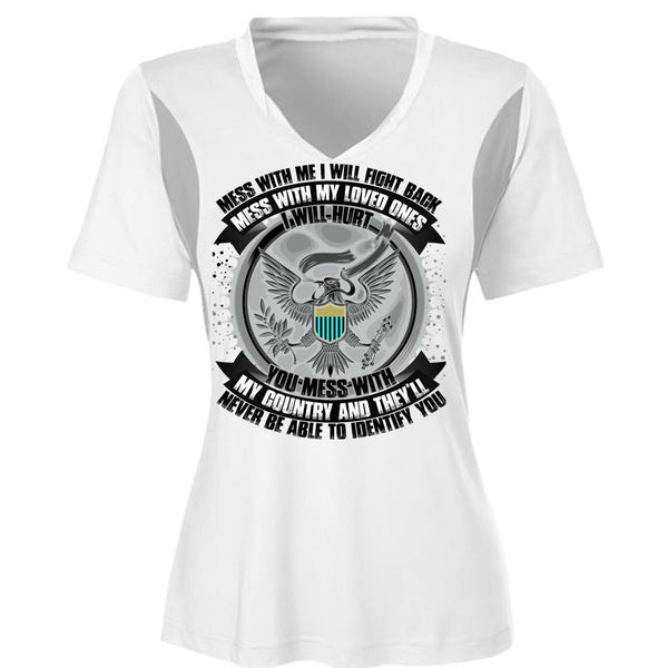 You Mess With My Country T Shirt, Mess With My Loved T Shirt, Cool Shirt (Ladies LS Heather V-Neck)