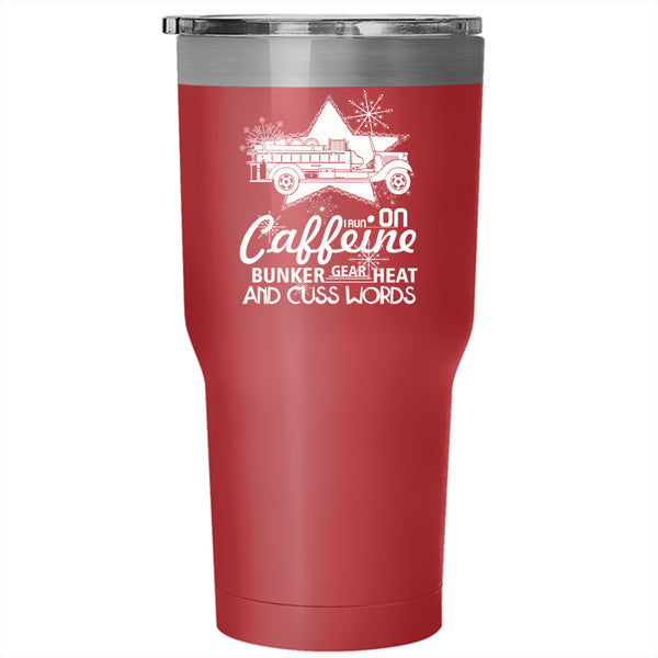 Cute Firefighter Tumbler 30 oz Stainless Steel, Christmas Gift For Fireman Travel Mug