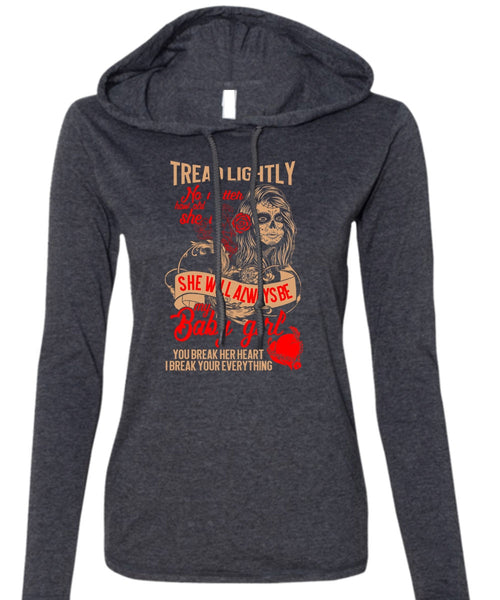 She Will Always Be My Baby Girl T Shirt, Being A Wife T Shirt (Anvil Ladies Ringspun Hooded)
