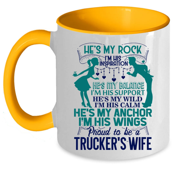 I Love Trucker's Wife Coffee Mug, Proud To Be A Trucker's Wife Accent Mug