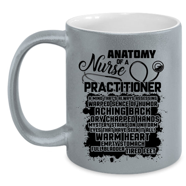 Awesome Nurses Coffee Mug, Anatomy Of A Nurse Practitioner Accent Mug