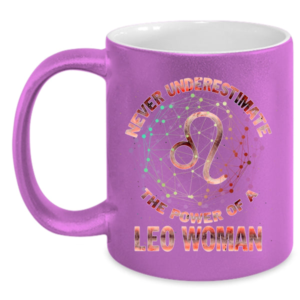 Birthday Coffee Mug, The Power Of A Leo Woman Accent Mug