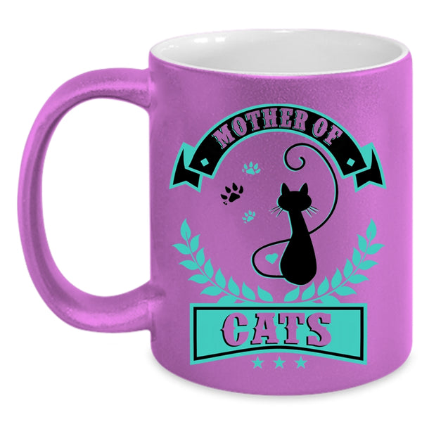 Cute Gift For Mom Coffee Mug, Mother Of Cats Accent Mug