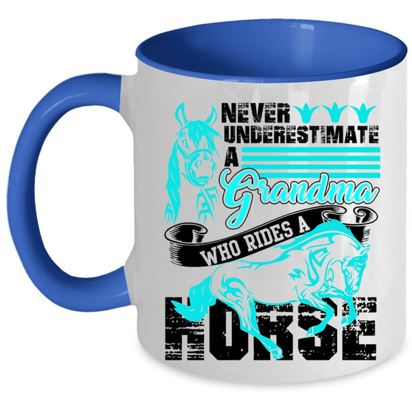Cool Gift For Grandmas Coffee Mug, Grandma Rides A Horse Accent Mug