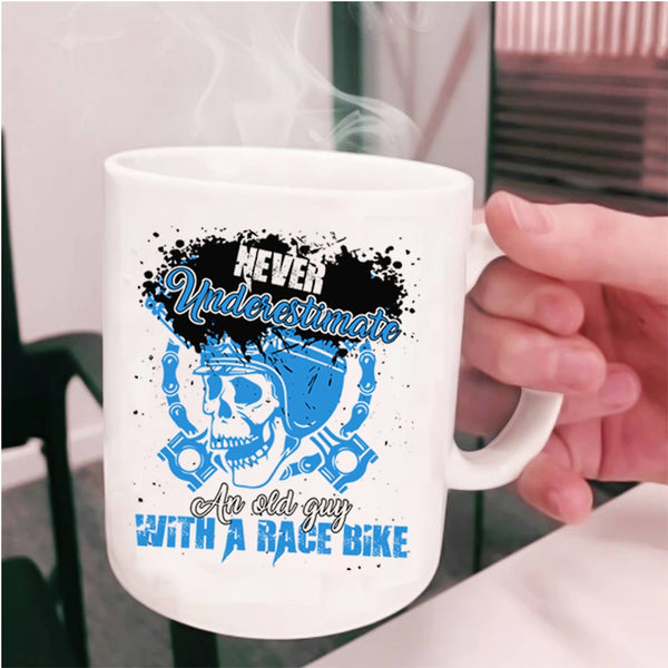 Awesome Race Biker Coffee Mug, An Old Guy With A Race Bike Cup