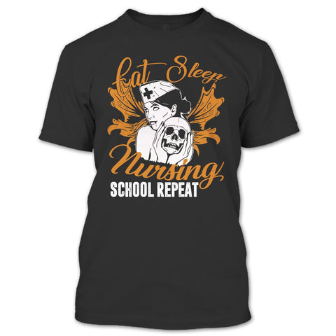 A black t-shirt with the shopify logo