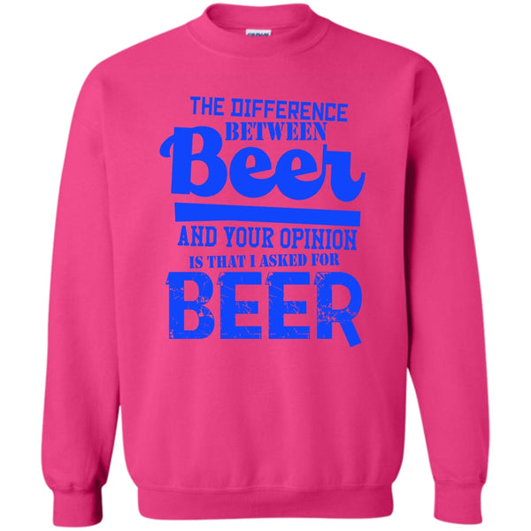 Coolest Beer Drinker T Shirt, The Difference Between Beer Sweatshirt