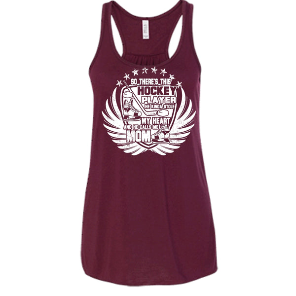 There's This Hockey Player T Shirt, He Calls Me Mom Tank Top